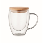 Doppelwandige Tasse aus Borosilikatglas bedruckt, 300ml farbe transparent