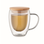 Doppelwandige Tasse aus Borosilikatglas bedruckt, 300ml farbe transparent zweite Ansicht