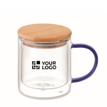 Tasse aus doppelwandigem Borosilikatglas mit Logo, 300ml Ansicht mit Druckbereich