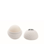 Lippenbalsam in Form eines Golfballes mit Vanillearoma, SPF 10 Ansicht mit Druckbereich