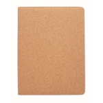 Faltbare Schreibmappe aus Kork mit Notizbuch, A4 farbe beige zweite Ansicht