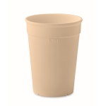 Einwandiger wiederverwendbarer Becher aus recyceltem PP, 300 ml farbe beige