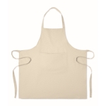 Küchenschürze aus recycelter Baumwolle mit Vodertasche, 220 g/m2 farbe beige