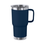 Doppelwandiger Edelstahlbecher mit starrem Griff, 600 ml farbe marineblau erste Ansicht