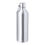 Flasche aus recyceltem Aluminium im matten Finish und Karabiner, 800ml farbe silber erste Ansicht