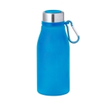 Flasche aus RPET in vielen Farben mit passendem Karabiner, 370 ml farbe blau erste Ansicht