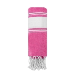 Handtuch-Pareo aus Baumwolle mit Fransen an beiden Enden, 180 g/m2 farbe rosa erste Ansicht