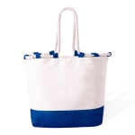 Zweifarbige Baumwolltasche mit langen Seilgriffen, 280 g/m2 farbe marineblau erste Ansicht