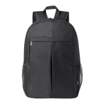 Laptop-Rucksack mit RPET mit seitlichen Netztaschen, 15'' farbe schwarz erste Ansicht