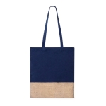 Farbige Taschen aus 100% Baumwolle mit Juteboden, 120 g/m2 farbe marineblau erste Ansicht