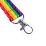 Lanyard aus mehrfarbigem Polyester mit Metallkarabiner zweite Ansicht