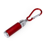 LED-Taschenlampe aus recyceltem Aluminium mit farbigem Karabiner dritte Ansicht