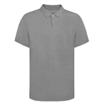 Unisex-Poloshirt aus 100 % gekämmter Baumwolle mit 2 Knöpfen, 220 g/m2 farbe grau erste Ansicht