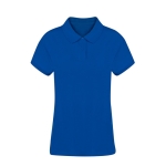 Damen-Poloshirt aus 100 % gekämmter Baumwolle mit 2 Knöpfen, 220 g/m2 farbe blau erste Ansicht