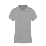 Damen-Poloshirt aus 100 % gekämmter Baumwolle mit 2 Knöpfen, 220 g/m2 farbe grau erste Ansicht