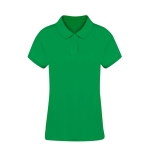 Damen-Poloshirt aus 100 % gekämmter Baumwolle mit 2 Knöpfen, 220 g/m2 farbe grün erste Ansicht