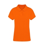 Damen-Poloshirt aus 100 % gekämmter Baumwolle mit 2 Knöpfen, 220 g/m2 farbe orange erste Ansicht