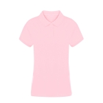 Damen-Poloshirt aus 100 % gekämmter Baumwolle mit 2 Knöpfen, 220 g/m2 farbe rosa erste Ansicht