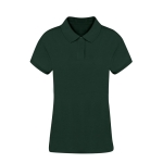 Damen-Poloshirt aus 100 % gekämmter Baumwolle mit 2 Knöpfen, 220 g/m2 farbe dunkelgrün erste Ansicht