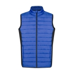 Softshell-Weste aus Polyester mit schwarzem Detail an der Seite farbe blau erste Ansicht