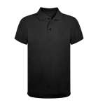 Atmungsaktives technisches Poloshirt aus 100 % Polyester mit 3 Knöpfen farbe schwarz erste Ansicht