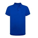 Atmungsaktives technisches Poloshirt aus 100 % Polyester mit 3 Knöpfen farbe blau erste Ansicht