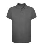 Atmungsaktives technisches Poloshirt aus 100 % Polyester mit 3 Knöpfen farbe grau erste Ansicht