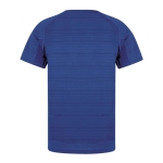 Technisches Unisex-T-Shirt aus 100 % Polyester mit Streifen, 135 g/m2 farbe blau vierte Ansicht