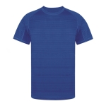 Technisches Unisex-T-Shirt aus 100 % Polyester mit Streifen, 135 g/m2 farbe blau erste Ansicht