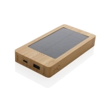 Powerbank aus Bambus mit ladendem Solarpanel, 10.000 mAh farbe braun