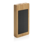 Powerbank aus Bambus mit ladendem Solarpanel, 10.000 mAh farbe braun dritte Ansicht