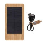 Powerbank aus Bambus mit ladendem Solarpanel, 10.000 mAh farbe braun vierte Ansicht