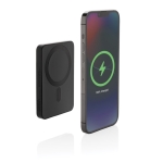 Kabellose Powerbank mit Magnet und Energieanzeige, 5.000 mAh farbe schwarz zweite Ansicht