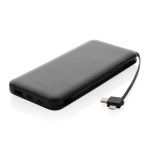 Powerbank mit Energieanzeigen und Typ-C-Kabel, 10.000 mAh farbe schwarz zweite Ansicht