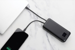 Externer Akku mit Typ-C-Kabel und integriertem iOS, 20.000 mAh farbe schwarz