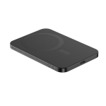 Magnetische Powerbank aus recyceltem Aluminium, 3.000 mAh farbe schwarz