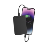 Magnetische Powerbank aus recyceltem Aluminium, 3.000 mAh farbe schwarz fünfte Ansicht