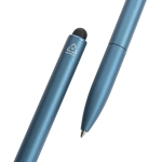 Kugelschreiber mit Touchpen aus recyceltem Aluminium und blauer Tinte farbe köngisblau vierte Ansicht