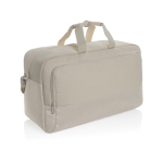 Reisetasche aus RPET mit großem Fach und Trolley-Gurt farbe beige