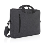 PC-Aktentasche aus recycelter Baumwolle mit Vordertasche, 15,4” farbe mattsilber