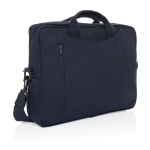 PC-Aktentasche aus recycelter Baumwolle mit Vordertasche, 15,4” farbe marineblau