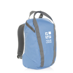 Rucksack im jugendlichen RPET-Design für Laptop, 14” farbe cyan-blau Ansicht mit Druckbereich