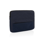 Laptop-Hülle au RPET mit Nähten und Vordertasche, 15,6” farbe marineblau