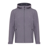 Herren Softshell-Jacke Casual Fit mit Logo bedrucken, Iqoniq, 300 g/m2 farbe grau mamoriert