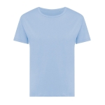 Damen-T-Shirt aus recycelter Baumwolle Slim Fit, Iqoniq, 160 g/m2 farbe cyan-blau