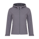 Damen Softshell-Jacke Casual fit, Iqoniq mit Logo bedrucken, 300 g/m2 farbe grau mamoriert