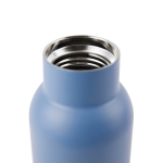 Flasche aus recyceltem Edelstahl mit Holzdeckel und Griff, 800 ml farbe blau zweite Ansicht