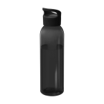 Transparente Flasche aus recyceltem Kunststoff mit Griff, 650 ml farbe schwarz