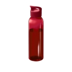 Transparente Flasche aus recyceltem Kunststoff mit Griff, 650 ml farbe rot