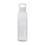 Transparente Flasche aus recyceltem Kunststoff mit Griff, 650 ml farbe weiß zweite Vorderansicht